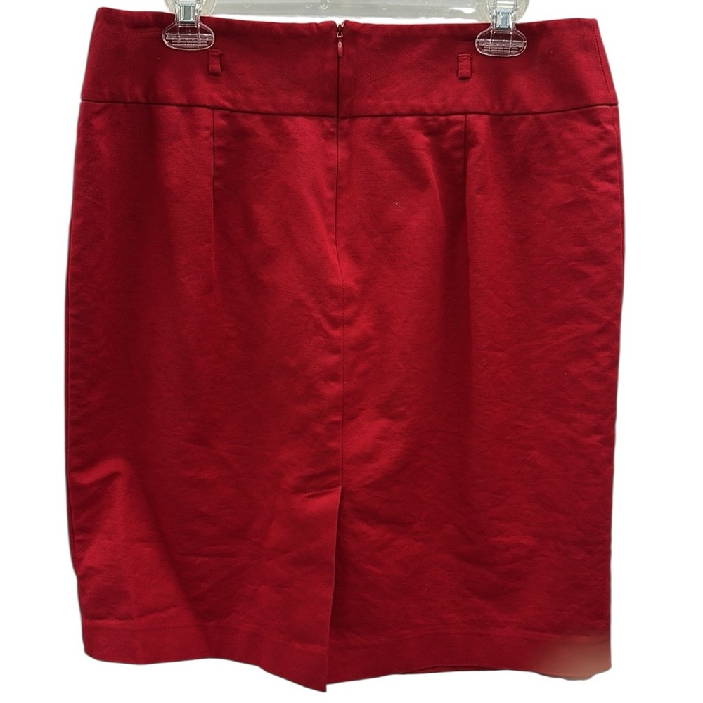 Liz Claiborne Red Pencil Zip Back Stretch Cotton Blend Business Skirt Womens 14